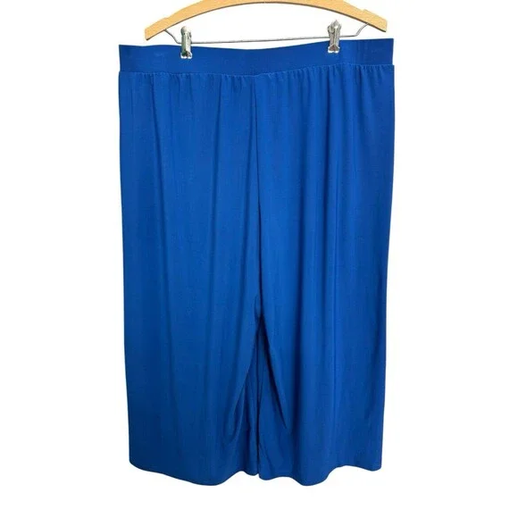 Anthony Originals Women’s Size 1X Blue Hi Rise Wide Leg Capri Pants - Picture 5 of 14